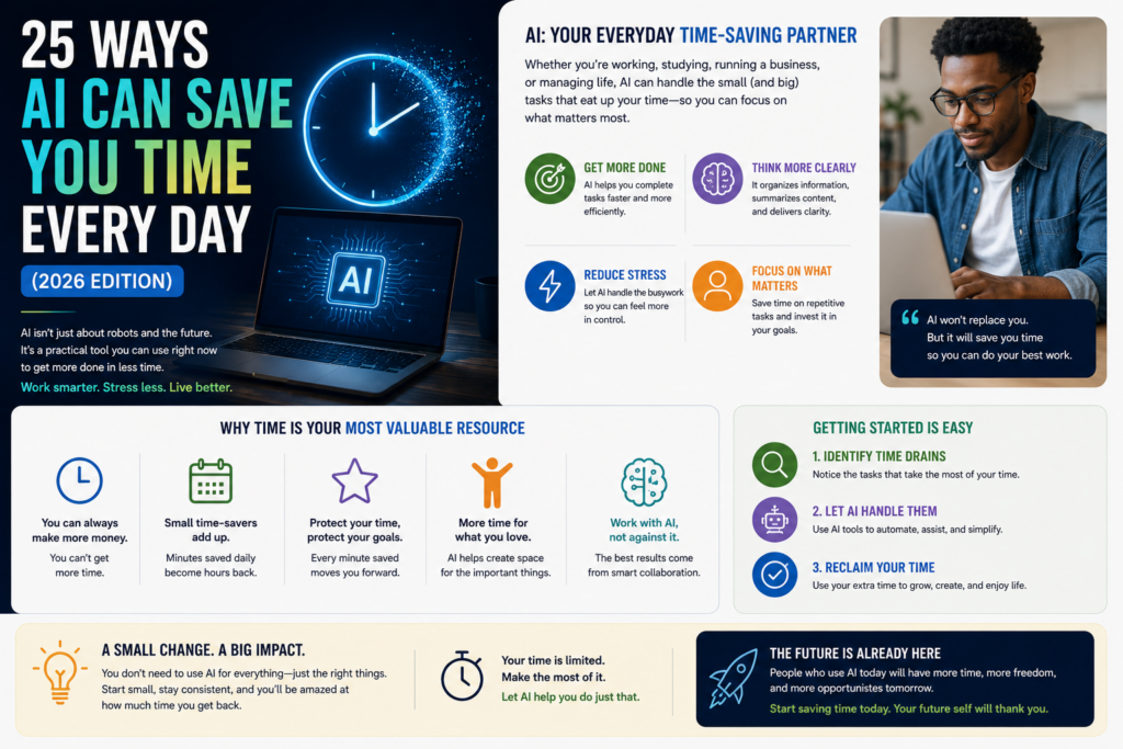 25 Ways AI Can Save You Time Every Day (2026 Edition)