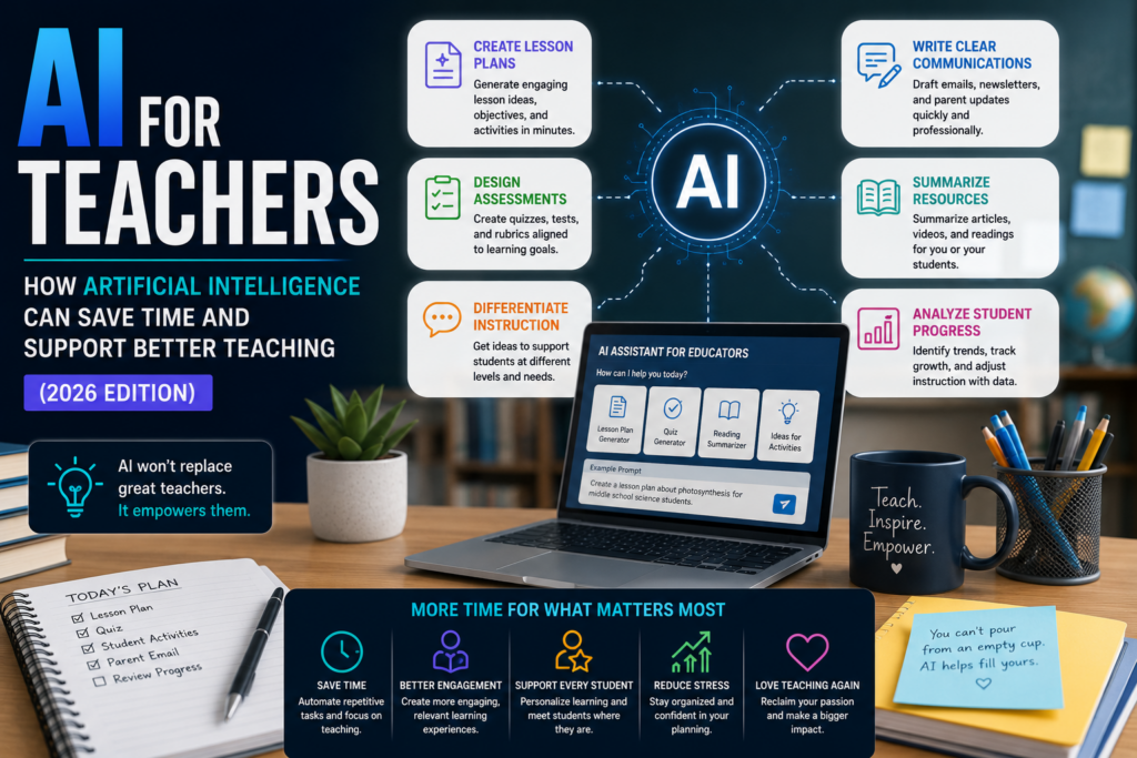 AI for Teachers: How Artificial Intelligence Can Save Time and Support Better Teaching (2026 Edition)