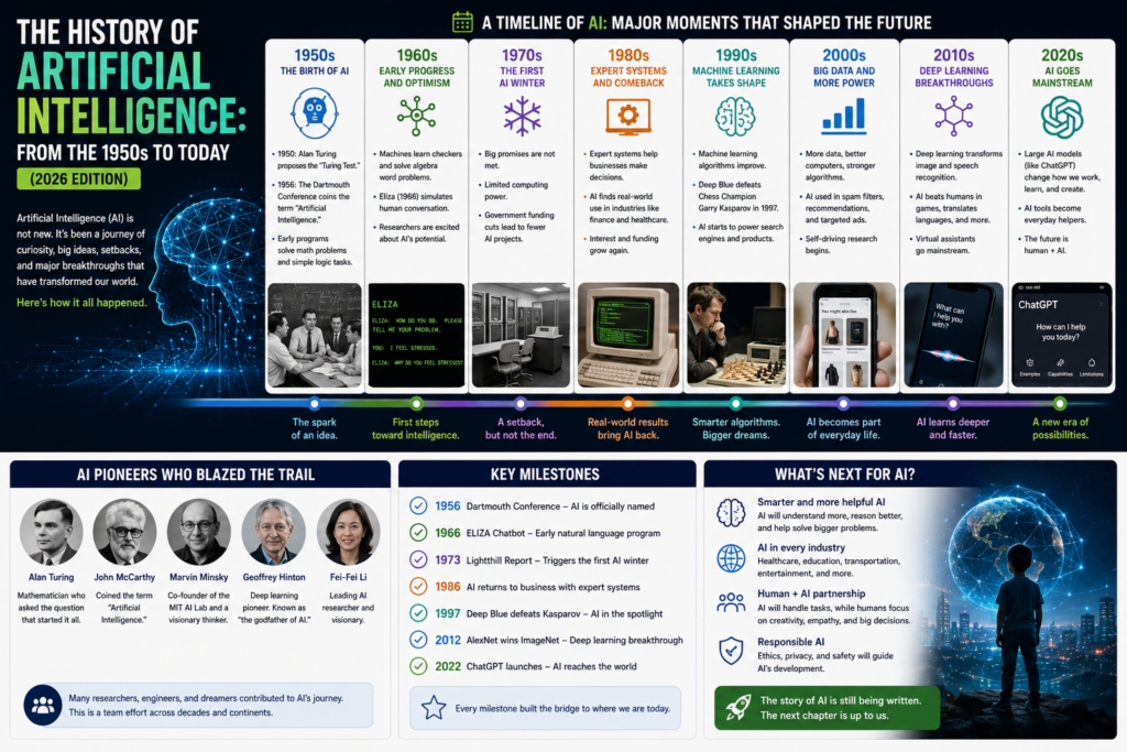 The History of Artificial Intelligence: From the 1950s to Today (2026 Edition)
